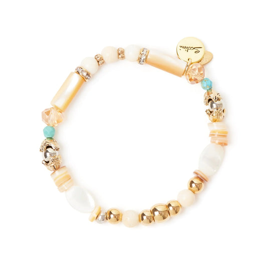 Bracciale elastico boule, perline e charm Maresia - Multicolor