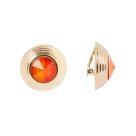 Orecchini cupola e cristallo Ribera - Arancio
