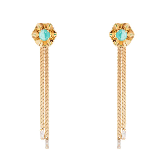 Orecchini fiore e serpentina Ribera - Blu