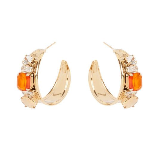 Orecchini cerchio a fascia svasata Ribera - Arancio