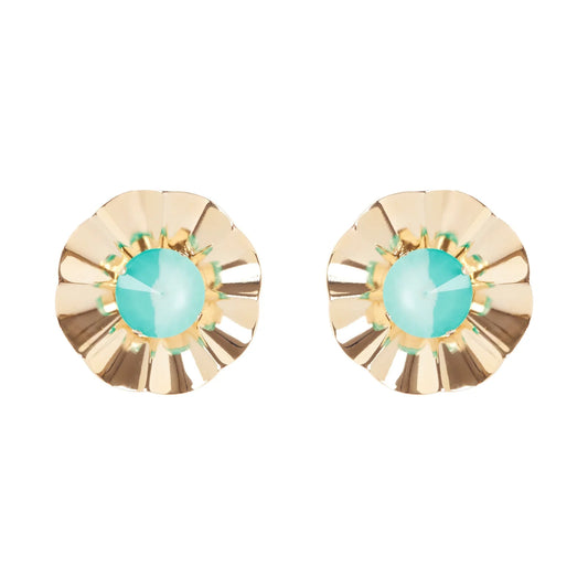 Orecchini fiore di lamina Ribera - Blu