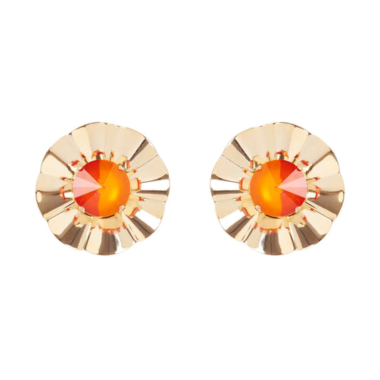 Orecchini fiore di lamina Ribera - Arancio