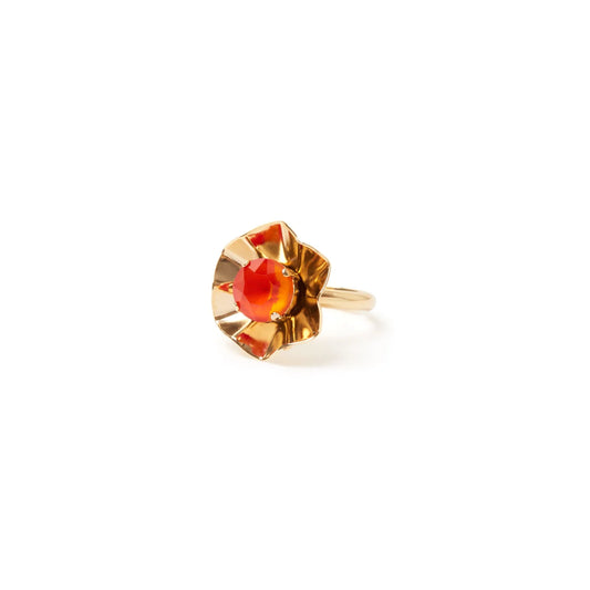 Anello con piccolo fiore Ribera - Arancio