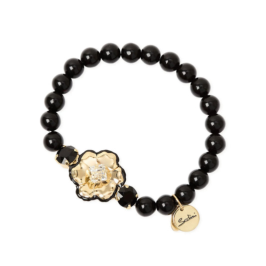 Bracciale elastico sfere fiore La Dame - Oro