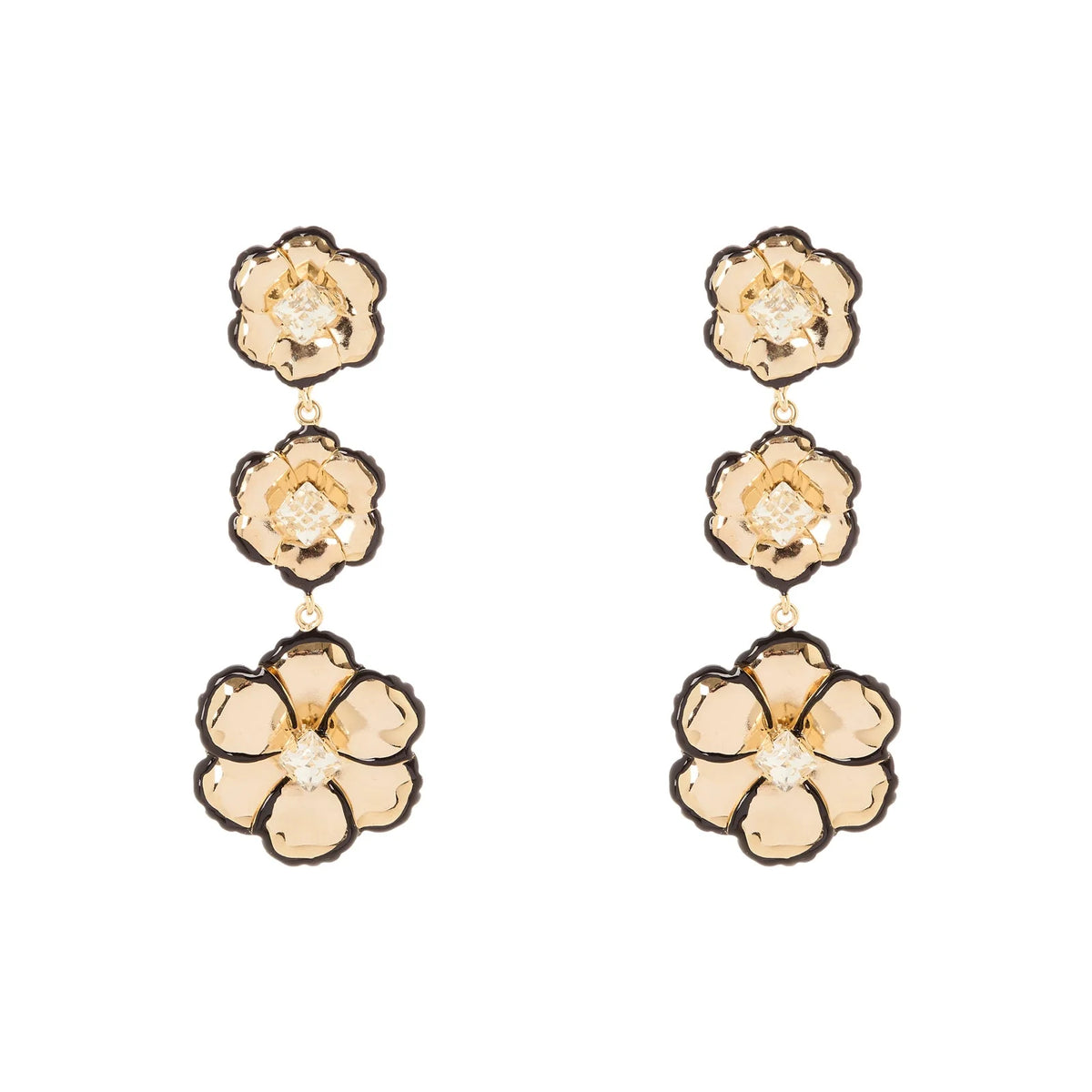 Orecchini tre fiori La Dame - Oro