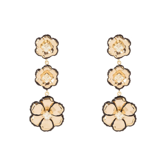 Orecchini tre fiori La Dame - Oro