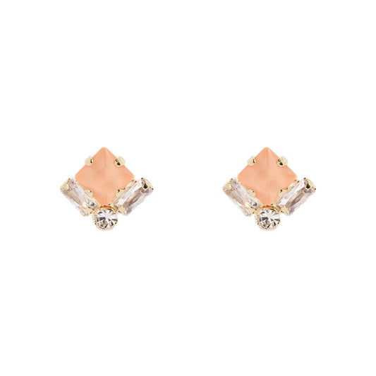 Piccoli orecchini cristallo e zirconi Hera - Rosa