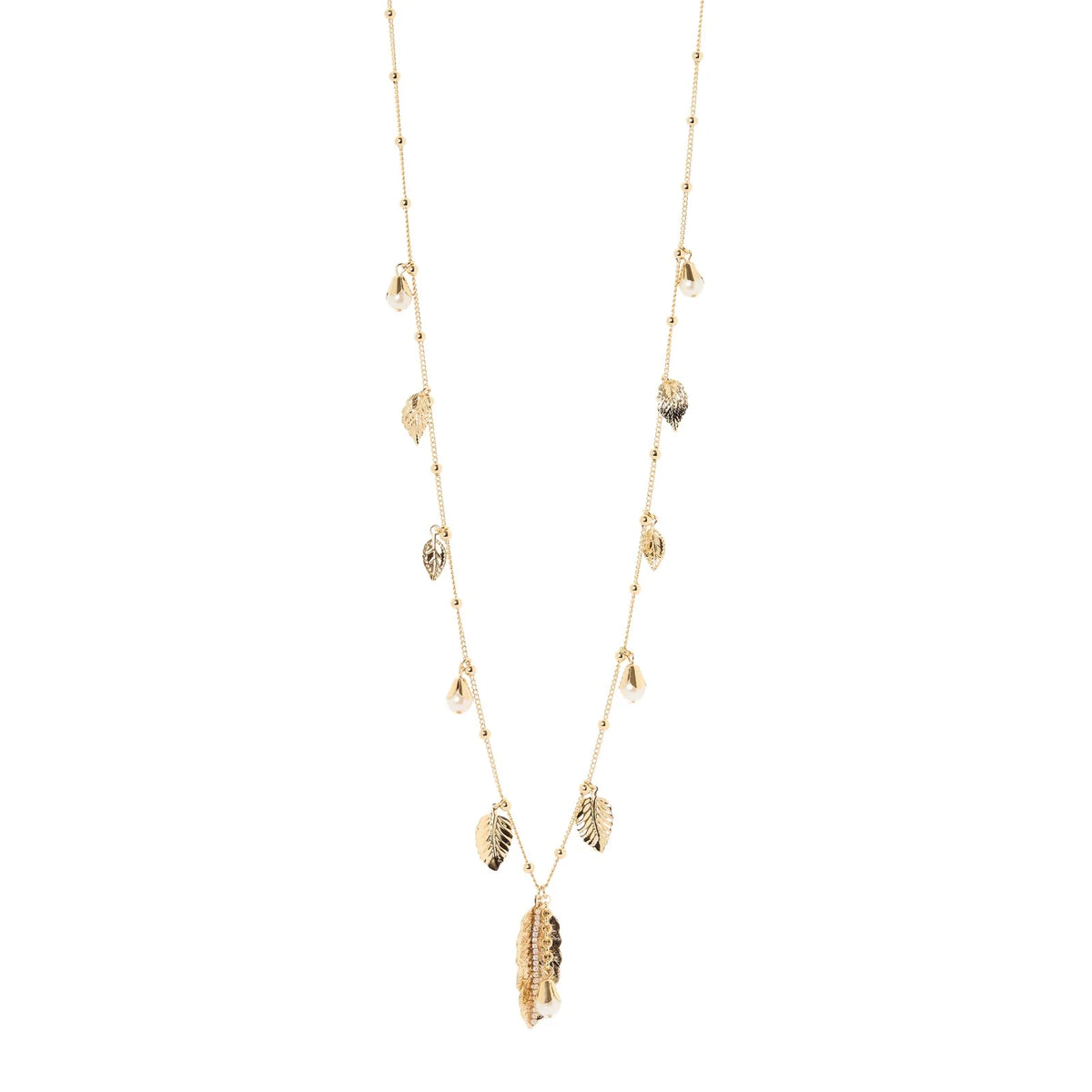 Collana catena foglie perle Daphne - Oro