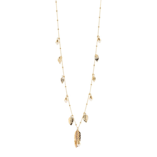 Collana catena foglie perle Daphne - Oro
