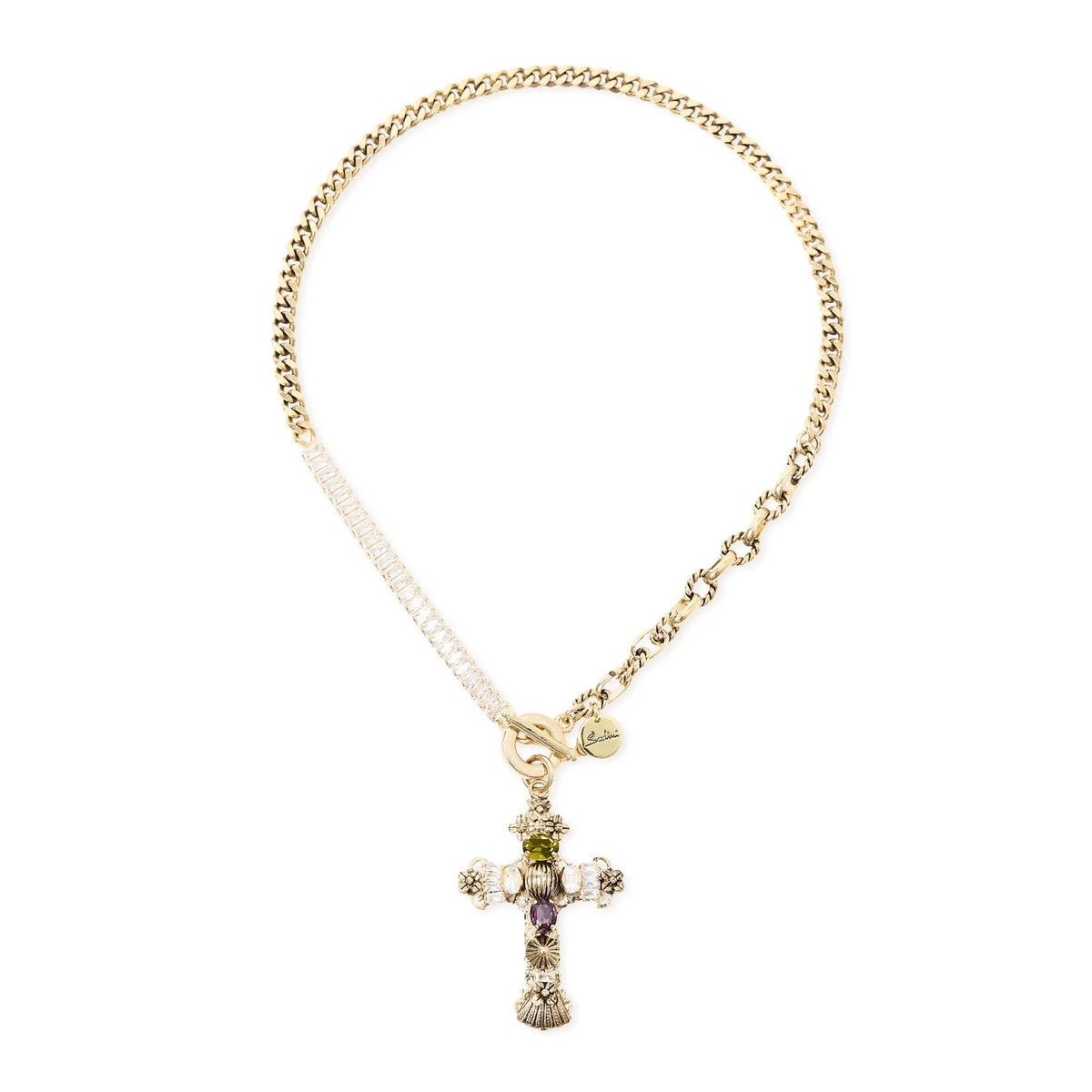 Collana corta tre stili croce Naos - Oro