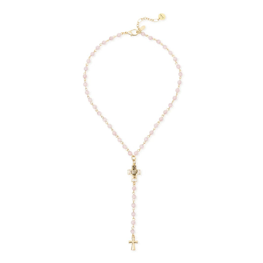 Collana corta Y sfere e croci Naos - Rosa