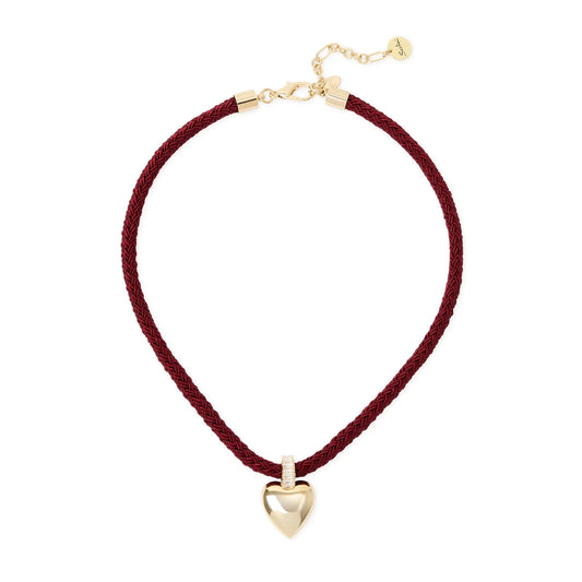Collana corta cordino cuore Ember - Rosso