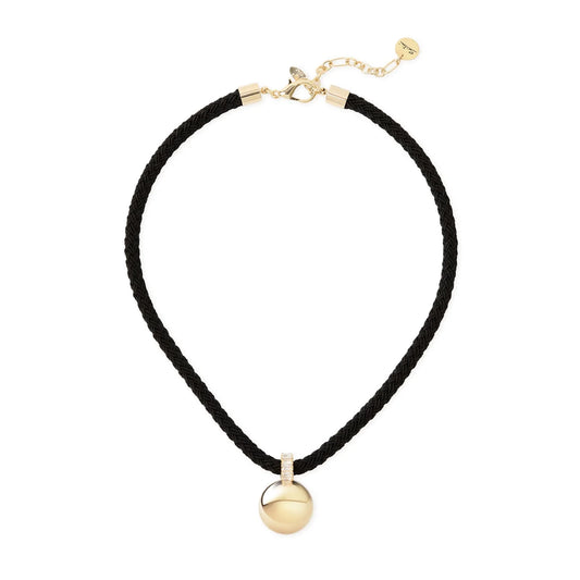 Collana corta cordino sfera Ember - Nero