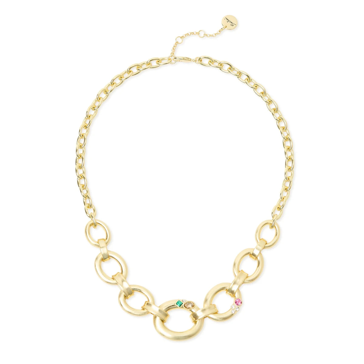 Collana corta rolò grandi maglie cristalli Emilia - Multicolor