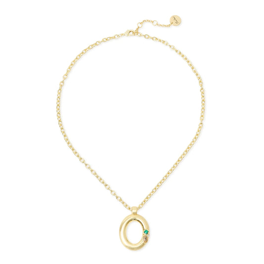 Collana corta pendente ovale cristalli Emilia - Multicolor