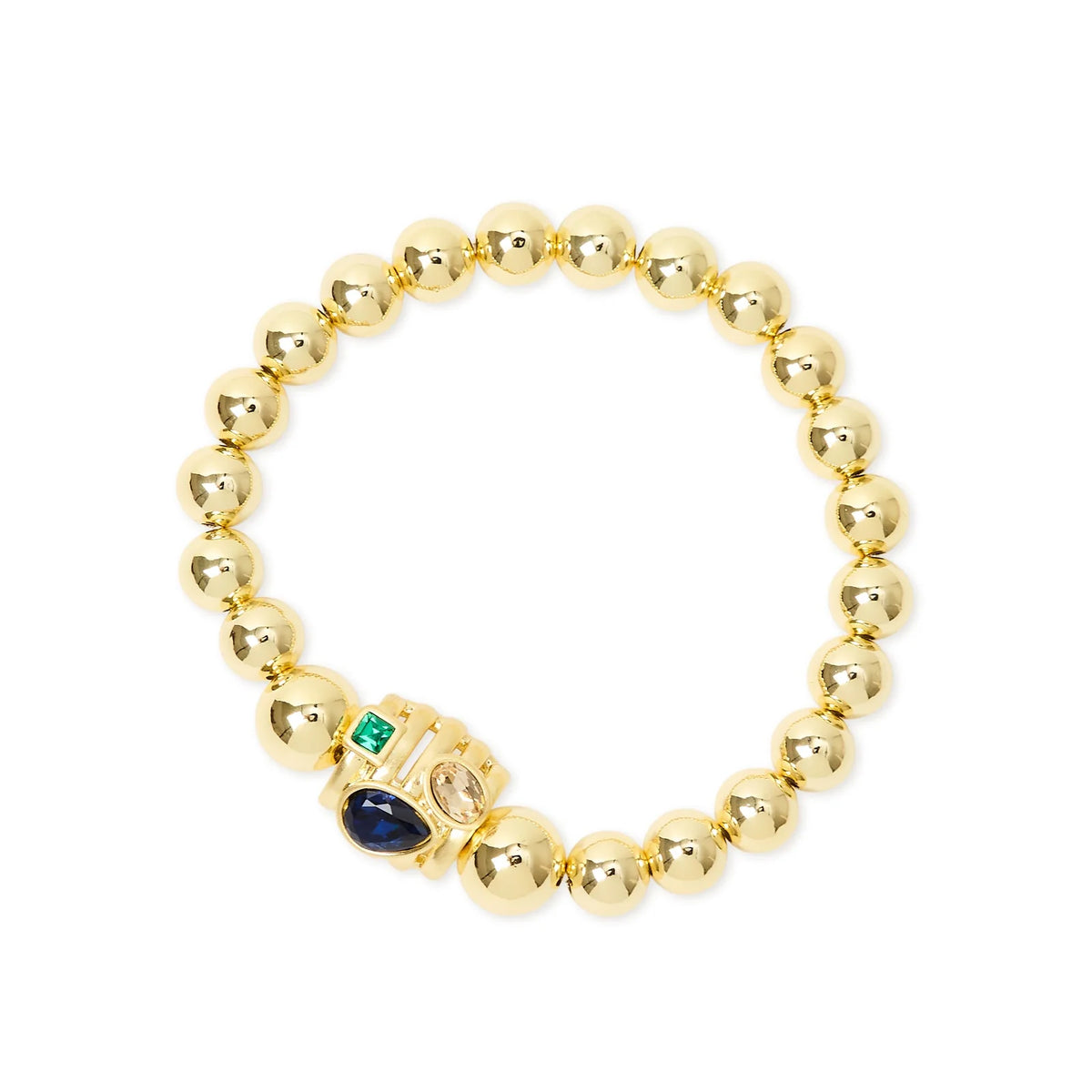 Bracciale elastico sfere e cilindretto Emilia - Multicolor