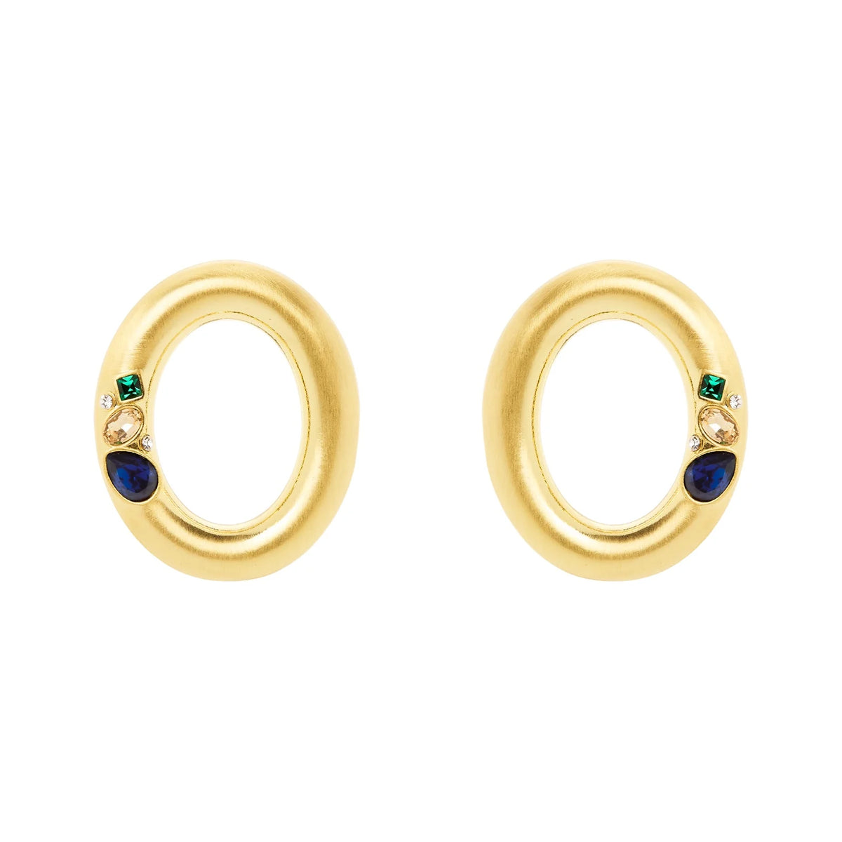 Orecchini grande anello ovale Emilia - Multicolor
