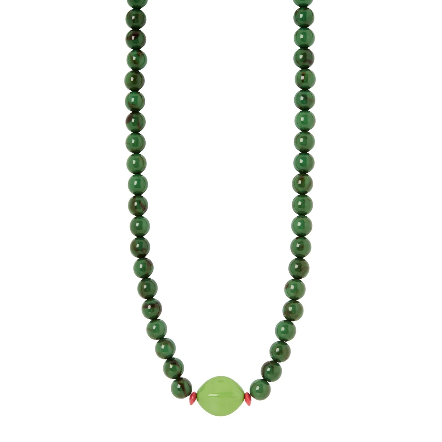 Collana boule ed elemento a quattro lati Apuana - Verde