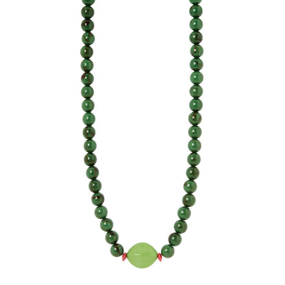 Collana boule ed elemento a quattro lati Apuana - Verde