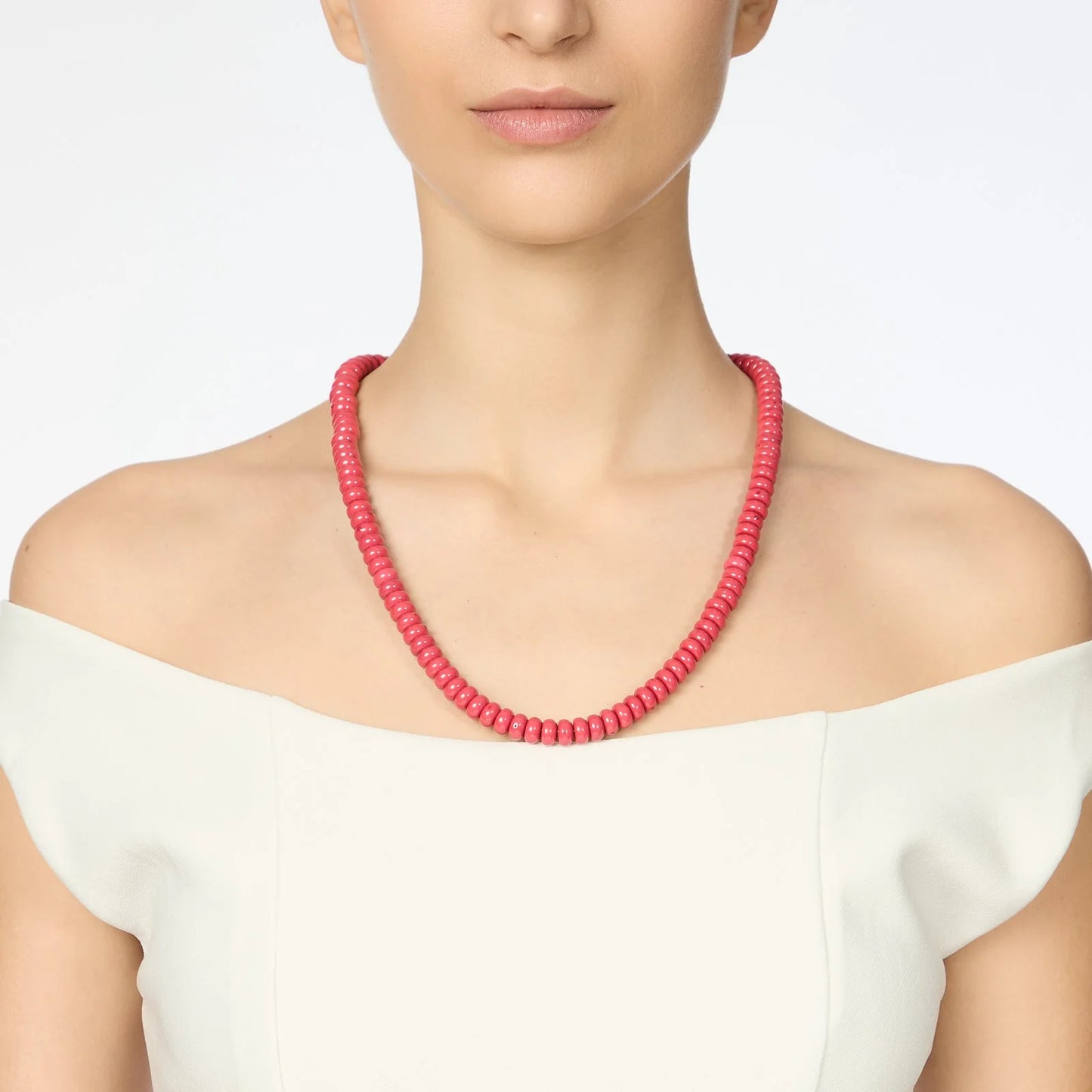 Collana lunga boule rosse Apuana - Rosso