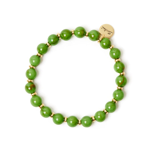 Bracciale elastico boule verde Apuana - Verde