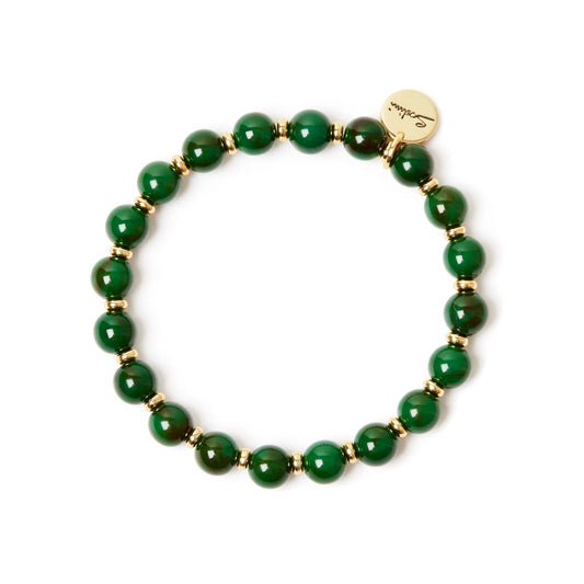 Bracciale elastico boule verde scuro Apuana - Verde