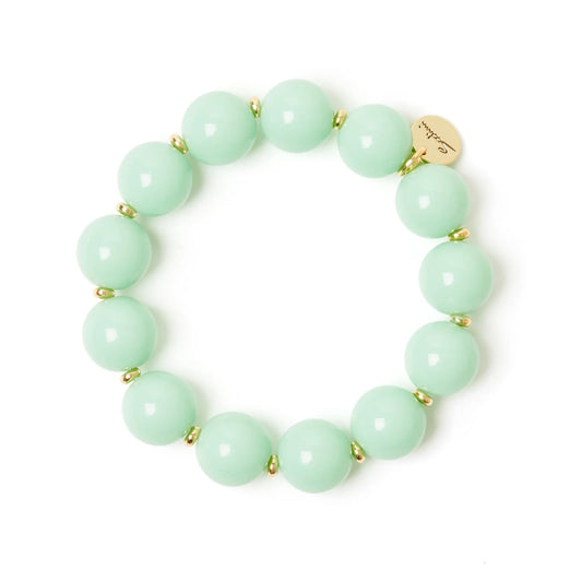 Bracciale elastico grandi boule verde chiaro Apuana - Turchese