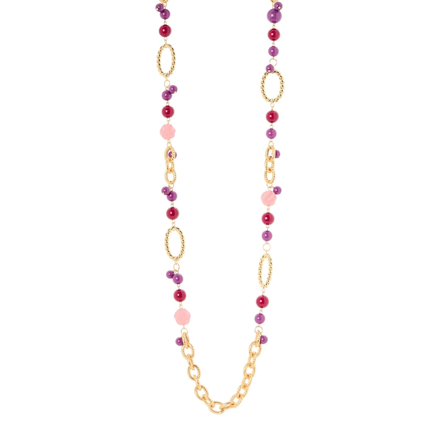 Collana lunga catena boule anelli Belle Epoque - Viola