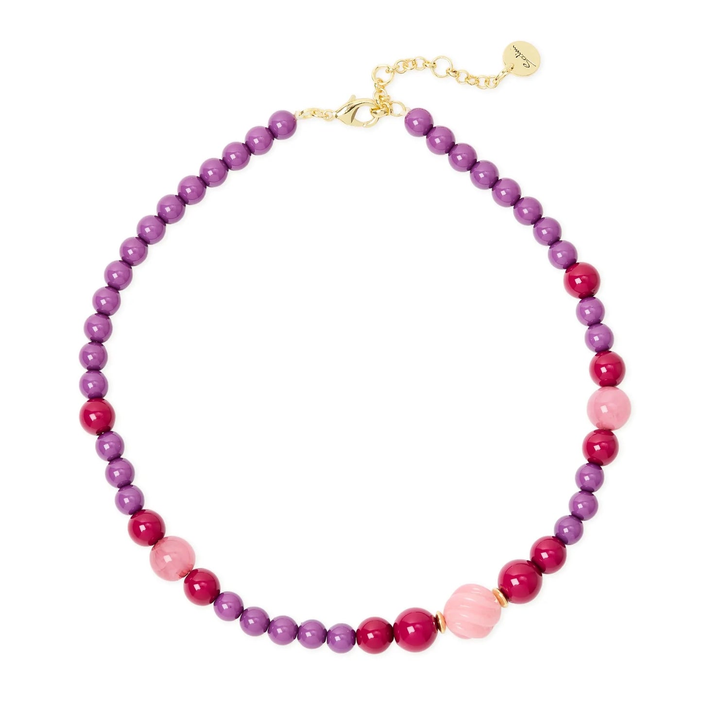 Collana corta sfere cromatiche Belle Epoque - Viola