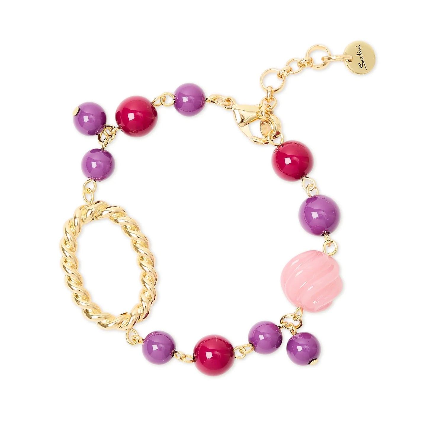 Bracciale sfere e anello ovale Belle Epoque - Viola