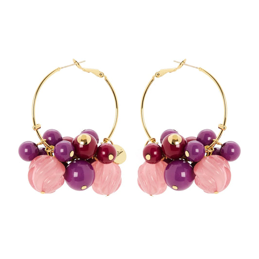 Orecchini cerchio e grappolo Belle Epoque - Viola €45,00