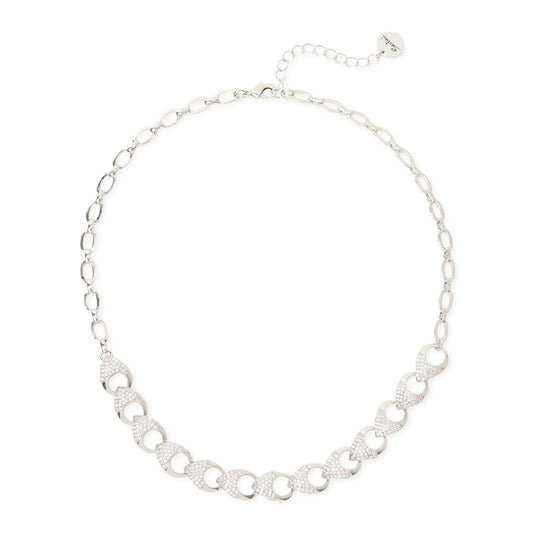 Collana corta maglie ovali e a goccia cava Deva - Argento