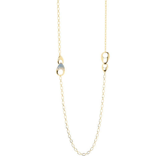 Collana lunga maglie lunghe e gocce Deva - Oro
