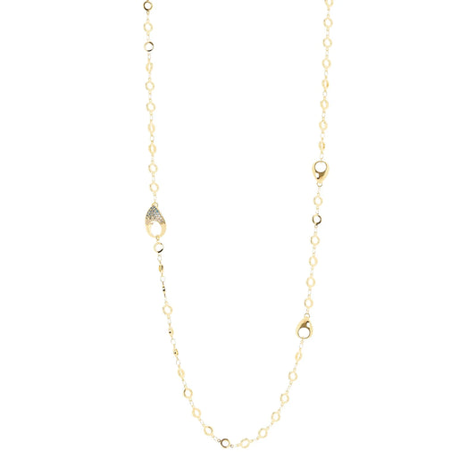 Collana lunga anelli e gocce Deva - Oro