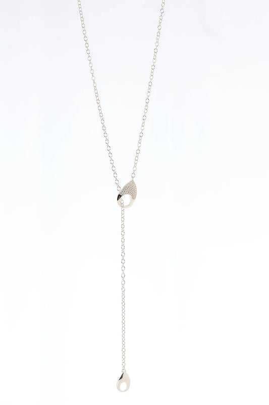 Collana lunga a cravatta Deva - Argento