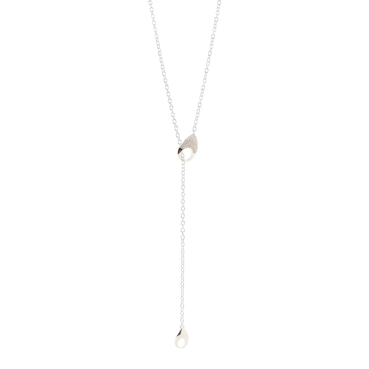 Collana lunga a cravatta Deva - Argento