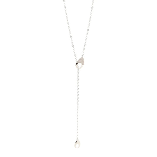 Collana lunga a cravatta Deva - Argento