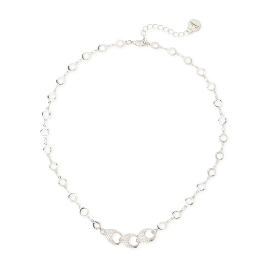 Collana corta anelli e tre gocce Deva - Argento