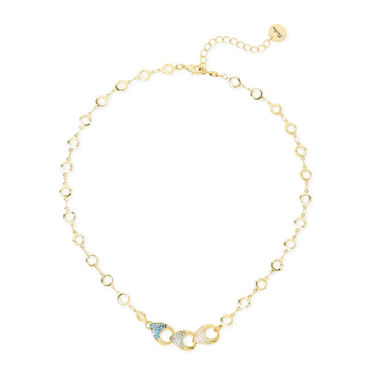 Collana corta anelli e tre gocce Deva - Oro