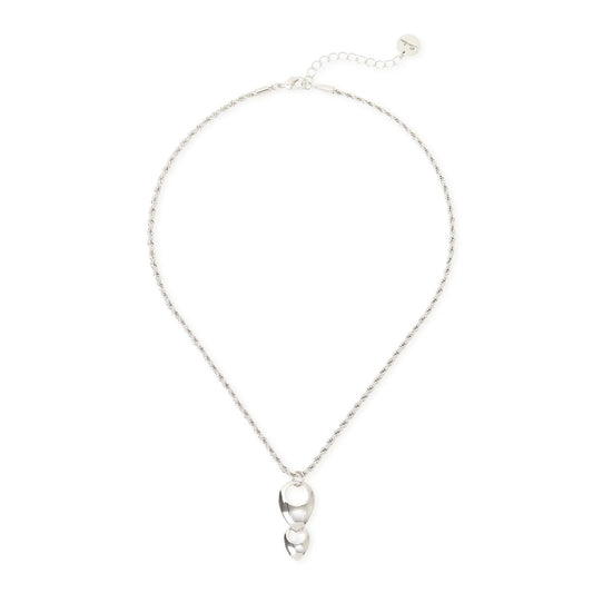 Collana corta pendente due gocce Deva - Argento