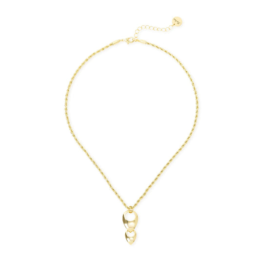 Collana corta pendente due gocce Deva - Oro