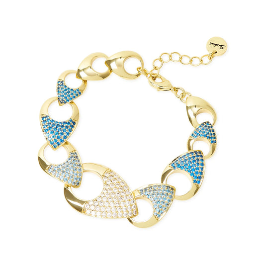 Bracciale gocce cave e pavè Deva - Oro