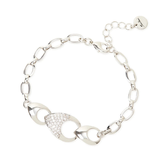 Bracciale maglie ovali tre gocce Deva - Argento