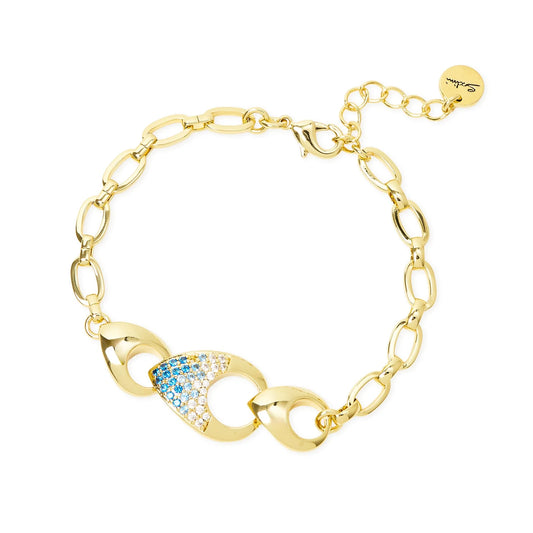 Bracciale maglie ovali tre gocce Deva - Oro