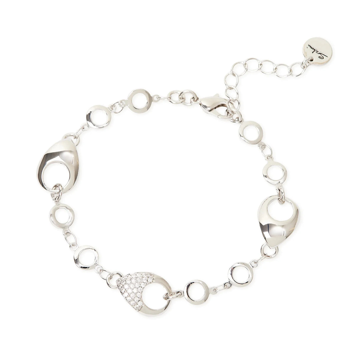 Bracciale anelli incatenati tre gocce Deva - Argento
