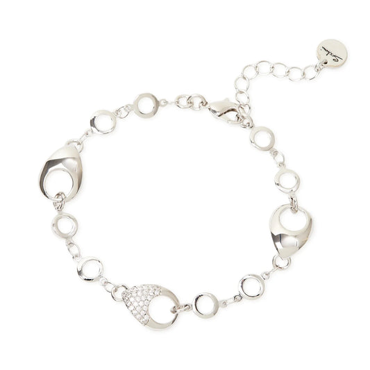 Bracciale anelli incatenati tre gocce Deva - Argento