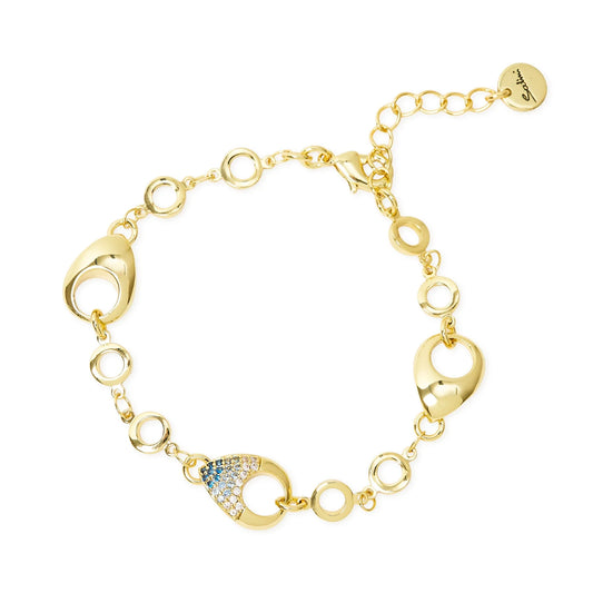 Bracciale anelli incatenati tre gocce Deva - Oro