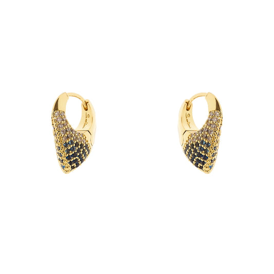 Orecchini cerchio goccia pavè Deva - Oro