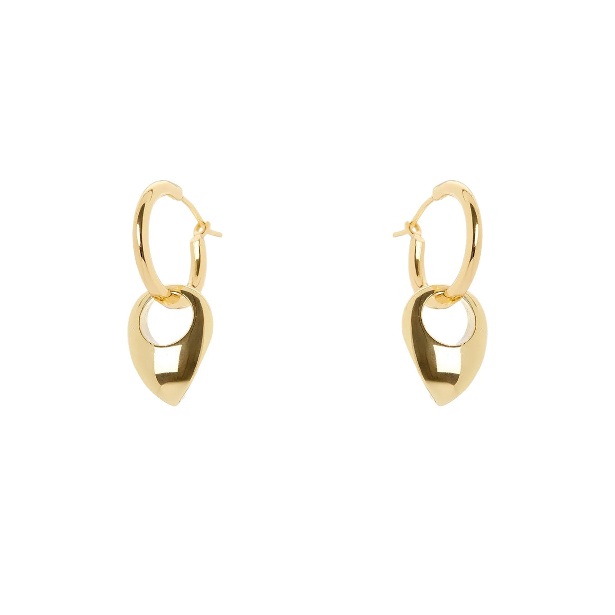 Orecchini cerchio e goccia pendente Deva - Oro