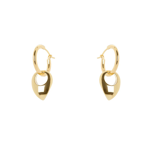 Orecchini cerchio e goccia pendente Deva - Oro